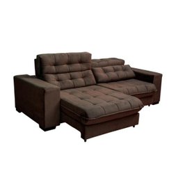 Sofá Retrátil e Reclinável 2,10m 3 Lugares Molas Ensacadas Pillow Top Suede New Califórnia - 2
