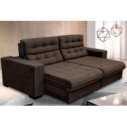 Sofá Retrátil e Reclinável 2,10m 3 Lugares Molas Ensacadas Pillow Top Suede New Califórnia - 4