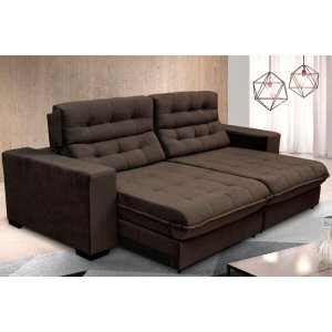 Sofá Retrátil e Reclinável 2,10m Suede New California