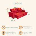 Ver imagem 5 de Sofá Retrátil e Reclinável 2,44m Molas Bonnel Suede Arezzo