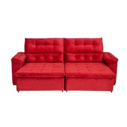 Sofá Retrátil e Reclinável 2,44m Molas Bonnel Suede Arezzo - 3