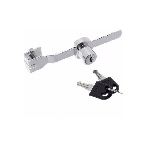 Fechadura Para Vitrine de Vidro Com Porta de Correr Cromada
