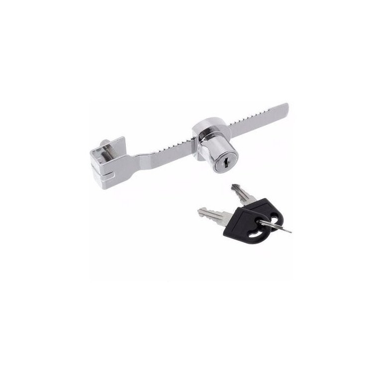 Fechadura Para Vitrine de Vidro Com Porta de Correr Cromada