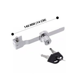 Fechadura Para Vitrine de Vidro Com Porta de Correr Cromada - 3