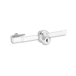 Fechadura Para Vitrine de Vidro Com Porta de Correr Cromada - 2