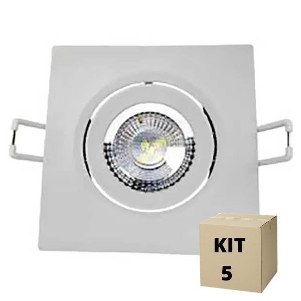 Kit 5 Spot LED Direcional Supimpa 5W Avant 6500K Quadrado - 1