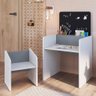 Mesinha Infantil com Lousa e Cadeira Lpt001 Linha Le Petit Completa Móveis - Branco/azul - 1