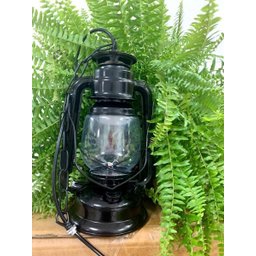 Luminária Vintage Retrô Metal Elétrica LED Lampião Preto - 1 Luminária Vintage Retrô Metal Elétrica LED Lampião Preto - 1