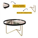 Ver imagem 3 de Mesa de Centro Alamanda Sala Espelhada com Pés Metálicos Preto/dourado