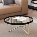 Ver imagem 2 de Mesa de Centro Alamanda Sala Espelhada com Pés Metálicos Preto/dourado
