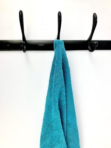 Pendurador Toalha 5 Ganchos de Parede Vintage Retrô Preto - 5