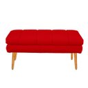 Ver imagem 1 de Puff Aparador Estofado Italy Decorativo Veludo Vermelho