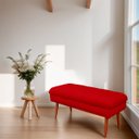Ver imagem 2 de Puff Aparador Estofado Italy Decorativo Veludo Vermelho