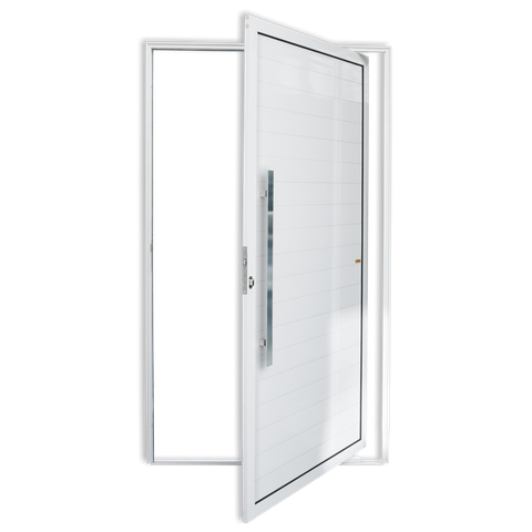 Porta Pivotante Alumínio Lambril c/Puxador e.Branco 120 Brimak