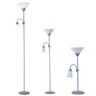 Abajur de Chão Poste Jardim Dupla Luminaria de Chao Luminaria Piso Pedestal Techled Cinza - 1
