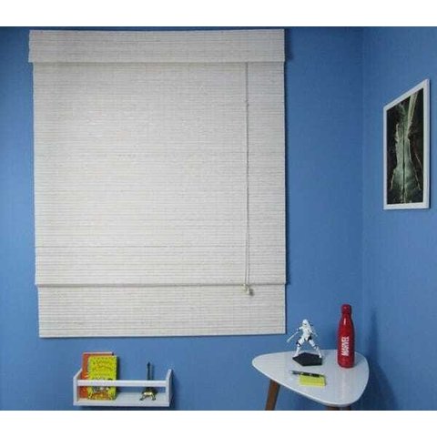 Persiana Romana Bambu Block 180larg x 160alt Branca