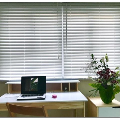 Persiana Horizontal Faux Wood em PVC 50mm 160larg x 140alt Branca
