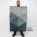 Ver imagem 2 de Quadro Decorativo em Canvas Geométrico Triângulos Inverse TaColado Moldura Flutuante 4,5cm Freijó 12