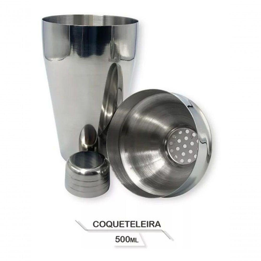 Kit Bar 5pçs Coqueteleira Profissional Aço Inox 550ml - 3