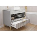 Ver imagem 5 de Gabinete Banheiro Bariloche c/Cuba 90cm Platina/Calacata MGM