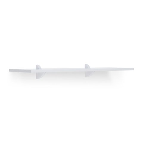 Kit Prateleira Branca (Selo Fsc) 80 x 25 cm com Suportes Brancos e Kit para Fixação Bemfixa