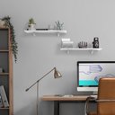 Ver imagem 2 de Kit Prateleira Branca (Selo Fsc) 80 x 25 cm com Suportes Brancos e Kit para Fixação Bemfixa
