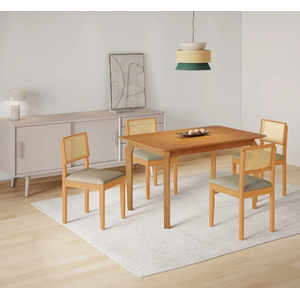 Mesa Alegra 4 Cadeiras Jade 1,20m Linho Cinza Jcm - Cinamomo