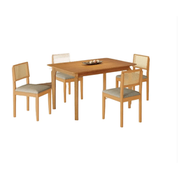 Mesa Alegra 4 Cadeiras Jade 1,20m Linho Cinza Jcm - Cinamomo - 2