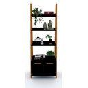 Ver imagem 3 de Estante Kisi Prateleiras Armário Mdf Preta e Madeira 180x65x45 Donna 0205epa04