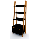 Ver imagem 6 de Estante Kisi Prateleiras Armário Mdf Preta e Madeira 180x65x45 Donna 0205epa04