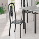 Ver imagem 2 de Cadeiras para Sala de Jantar 6 Unidades Lívia Preto/Floral