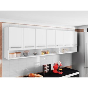 Armario Suspenso de Parede Luxemburgo Branco Brienza Movelaria