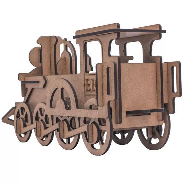 Quebra-cabeça Mdf 3d Trem Locomotiva Pasiani - 3