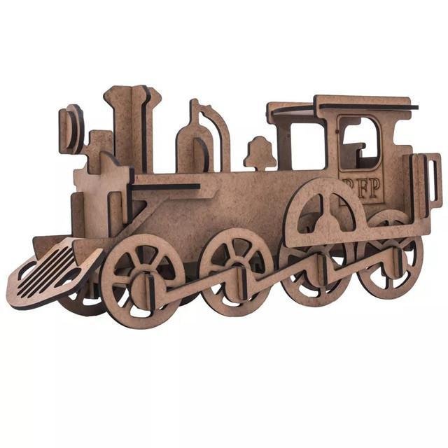 Quebra-cabeça Mdf 3d Trem Locomotiva Pasiani