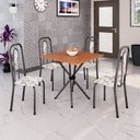 Ver imagem 1 de Conjunto Sala de Jantar com 4 Cadeiras Lívia Prata/Arabesco