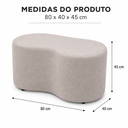 Ver imagem 6 de Puff Orgânico Feijão 80cm para Sala e Quarto Linho Bege