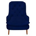 Ver imagem 2 de Kit Poltrona Lille e Puff Suede Azul Marinho - Dominic Decor
