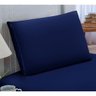 Jogo De Lençol Solteiro Padrão Liso Pati 02 Peças Tecido Microfibra - Marinho - 2