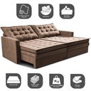 Ver imagem 4 de Sofá sem Caixa Retrátil Baú 2,00m Cama Inbox Secret Suede Velusoft Castor