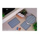 Ver imagem 2 de Jogo de Tapete para Banheiro Pratik 3 Peças Mosaico Azul Oasis