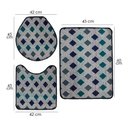 Ver mais imagens de Jogo de Tapete para Banheiro Pratik 3 Peças Mosaico Azul Oasis