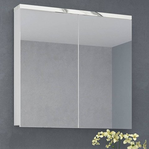 Armário de Banheiro 90cm 02 Portas Ref 910 Cewal - Branco/thassos