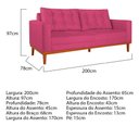 Ver imagem 5 de Sofá 2 Lugares Dubai Suede - Amarena Móveis Cor Pink