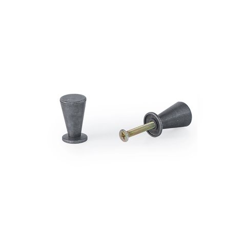 Kit C/ 10 Puxador Tulipa Ponto Puxadores de Gaveta Armario Colonial: Prata Velho