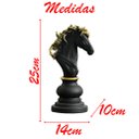 Ver imagem 2 de Decoração Peças De Xadrez Preto Cavalo Escultura Grande Estátua 25cm