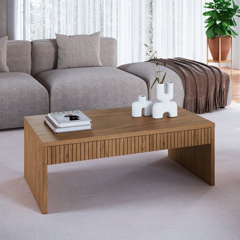 Mesa de Centro com 2 Gavetas para Sala de Estar Brisa