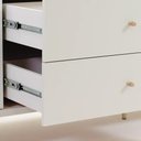 Ver imagem 5 de Cômoda 3 Gavetas Jasper 94 Cm - Branco Gloss C/ Dourado
