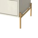 Ver imagem 4 de Cômoda 3 Gavetas Jasper 94 Cm - Branco Gloss C/ Dourado