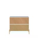 Ver mais imagens de Cômoda 3 Gavetas Jasper 94 Cm - Branco Gloss C/ Dourado