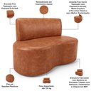 Ver imagem 3 de Sofá 2 Lugares 140cm Orgânico para Sala de Estar Living Larissa L02 Couríssimo Camel - Lyam Decor